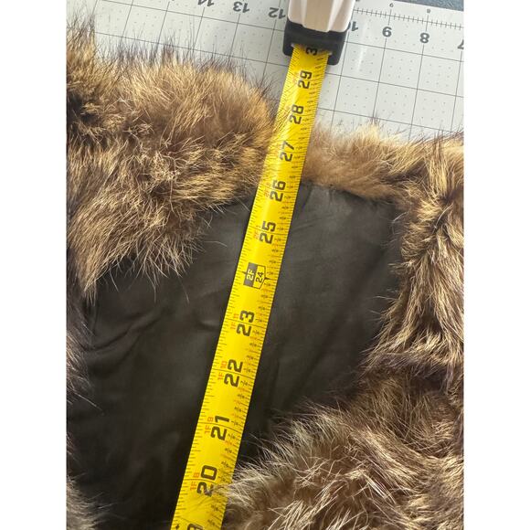 Vintage Petite Raccoon Fur Coat XS Cutter Jacket Real Fur Distressed - Picture 8 of 16